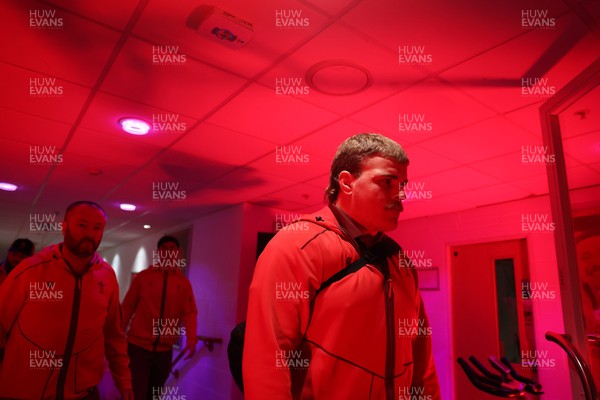 210226 - Wales v Scotland - Guinness Six Nations Championship - Archie Griffin of Wales arrives at the stadium