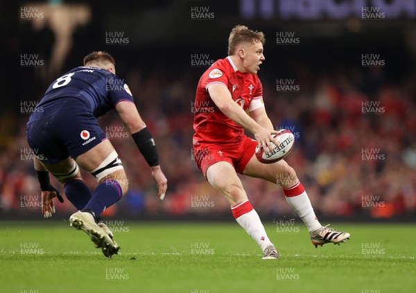210226 - Wales v Scotland - Guinness Six Nations Championship - Sam Costelow of Wales 