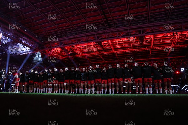 210226 - Wales v Scotland - Guinness Six Nations Championship - Wales sing the anthem