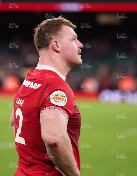 210226 - Wales v Scotland, 2026 Guinness Six Nations - Dewi Lake of Wales at the end of the match