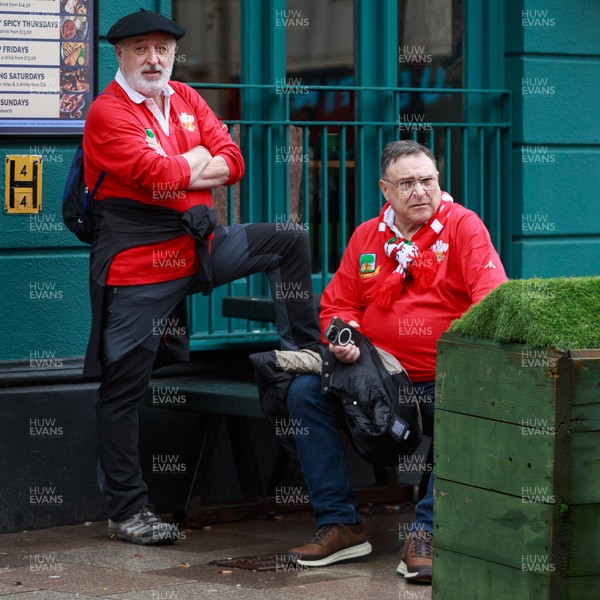 210226 - Wales v Scotland - Guinness Six Nations - Wales fans in Cardiff before the match