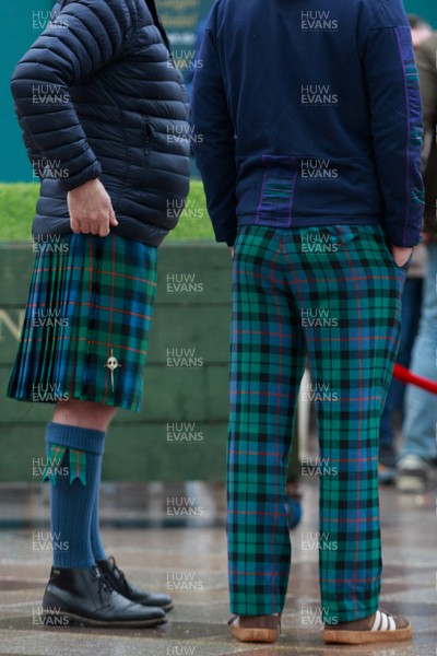 210226 - Wales v Scotland - Guinness Six Nations - Scotland fans in Cardiff before the match