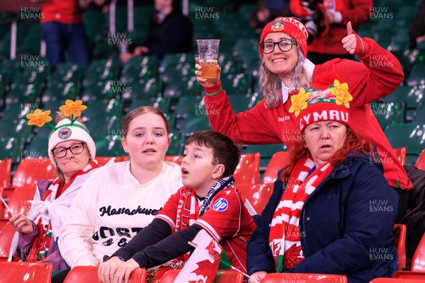 210226 - Wales v Scotland - Guinness Six Nations - Wales fans before the match