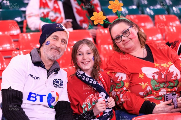 210226 - Wales v Scotland - Guinness Six Nations - Wales and Scotland fans before the match