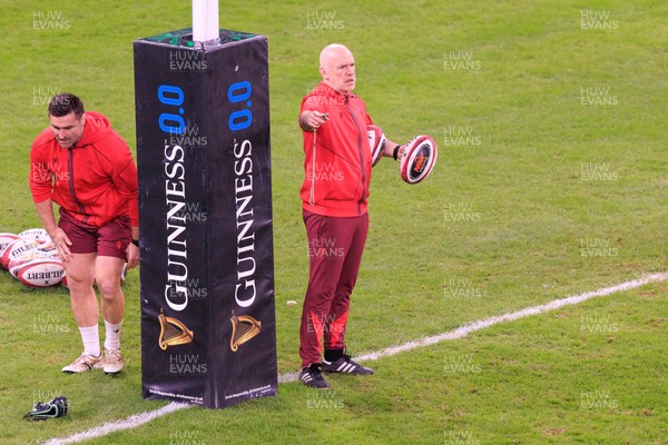 210226 - Wales v Scotland - Guinness Six Nations - Wales head coach Steve Tandy during the warm up