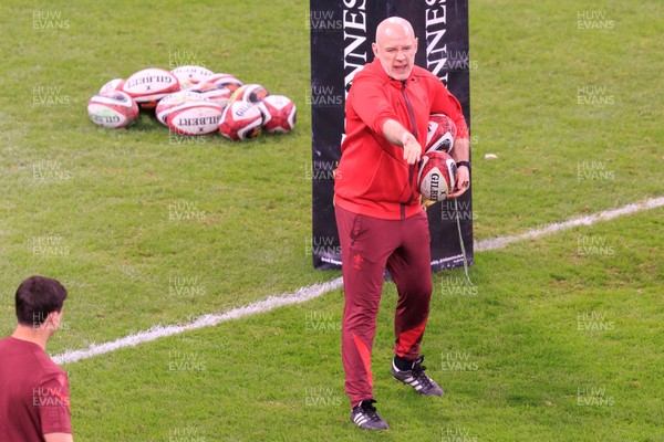 210226 - Wales v Scotland - Guinness Six Nations - Wales head coach Steve Tandy during the warm up