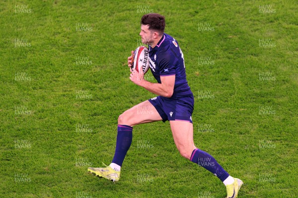 210226 - Wales v Scotland - Guinness Six Nations - Blair Kinghorn of Scotland on the attack