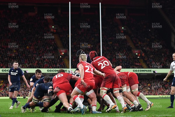 210226 - Wales v Scotland - Guinness Men's Six Nations - Wales scrum