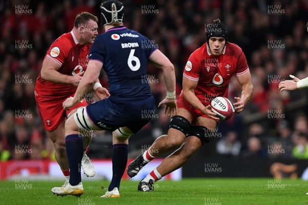 210226 - Wales v Scotland - Guinness Men's Six Nations - Dafydd Jenkins of Wales