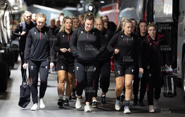 230324 - Wales v Scotland, Guinness Women’s 6 Nations - The Wales team arrive at the stadium