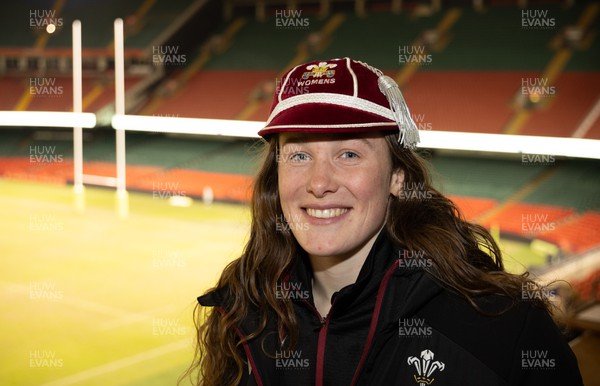 230324 - Wales v Scotland, Guinness Women’s 6 Nations - Jenny Hesketh with her first cap during the after match function