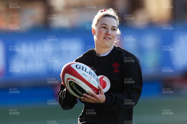 230324 - Wales v Scotland, Guinness Women’s 6 Nations - Keira Bevan of Wales during warm up 
