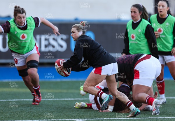 230324 - Wales v Scotland, Guinness Women’s 6 Nations - Keira Bevan of Wales during warm up