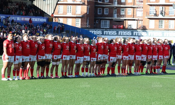 230324 - Wales v Scotland, Guinness Women’s 6 Nations - Wales lineup for the anthems