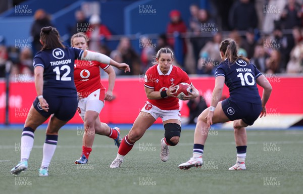 230324 - Wales v Scotland, Guinness Women’s 6 Nations - Kerin Lake of Wales in action during the match