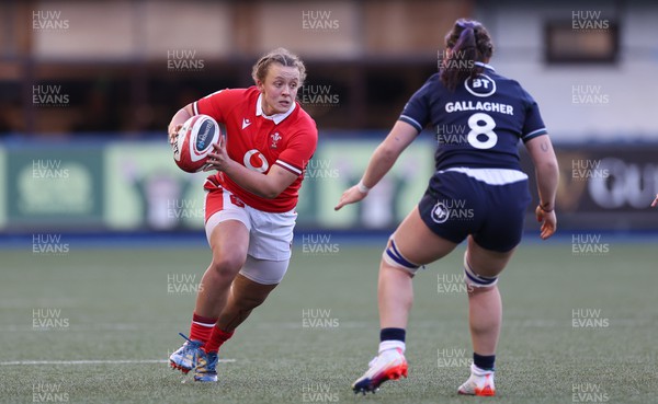 230324 - Wales v Scotland, Guinness Women’s 6 Nations - Lleucu George of Wales in action during the match