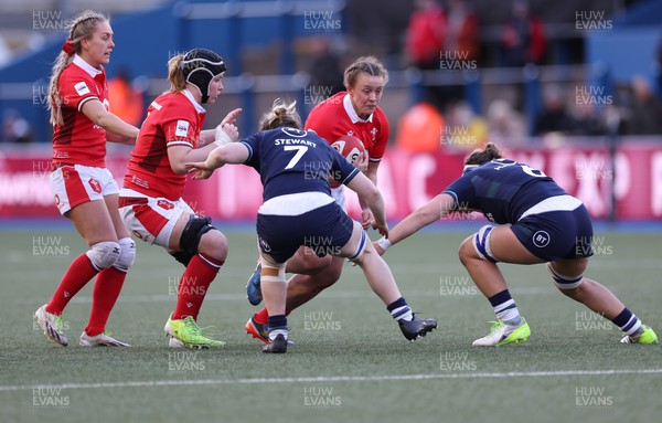 230324 - Wales v Scotland, Guinness Women’s 6 Nations - Hannah Jones of Wales charges forward