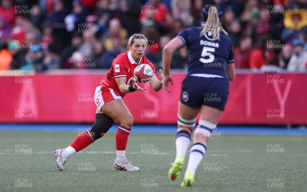 230324 - Wales v Scotland, Guinness Women’s 6 Nations - Kerin Lake of Wales in action during the match