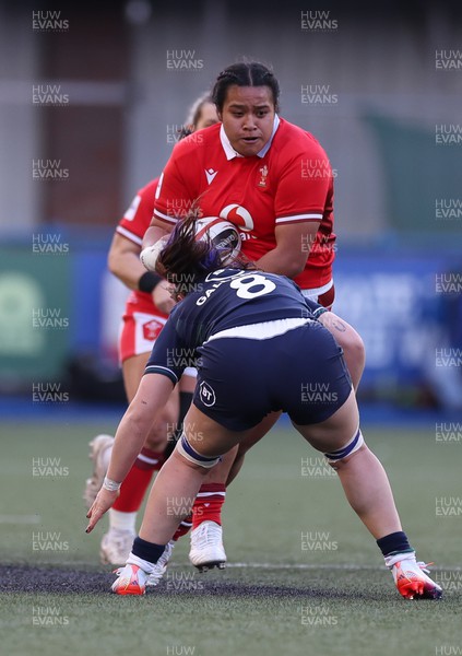 230324 - Wales v Scotland, Guinness Women’s 6 Nations - Sisilia Tuipulotu of Wales in action during the match