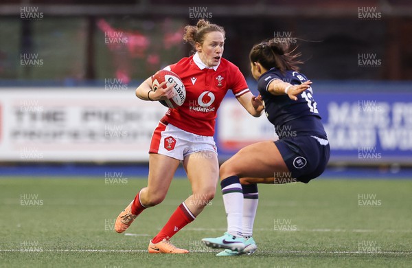230324 - Wales v Scotland, Guinness Women’s 6 Nations - Jenny Hesketh of Wales in action during the match