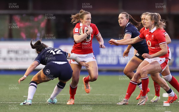 230324 - Wales v Scotland, Guinness Women’s 6 Nations - Jenny Hesketh of Wales in action during the match