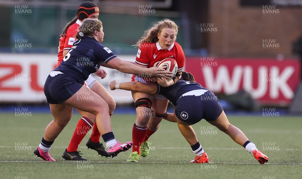 230324 - Wales v Scotland, Guinness Women’s 6 Nations - Abbie Fleming of Wales in action during the match