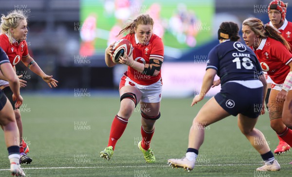 230324 - Wales v Scotland, Guinness Women’s 6 Nations - Abbie Fleming of Wales in action during the match
