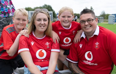 230825 - Wales v Scotland, Women’s Rugby World Cup - Wales fans ahead of the match