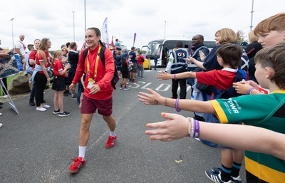 230825 - Wales v Scotland, Women’s Rugby World Cup - Jasmine Joyce-Butchers of Wales arrives at the ground