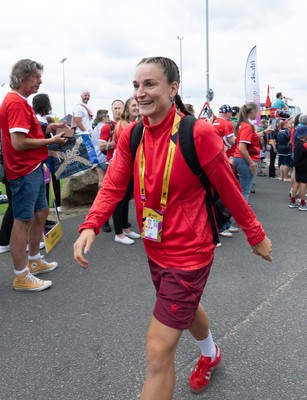230825 - Wales v Scotland, Women’s Rugby World Cup - Jasmine Joyce-Butchers of Wales arrives at the ground