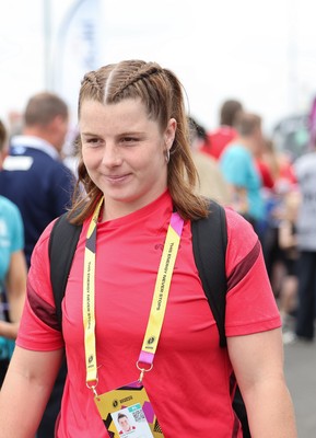 230825 - Wales v Scotland, Women’s Rugby World Cup - Kate Williams of Wales arrives at the ground
