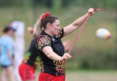 230825 - Wales v Scotland, Women’s Rugby World Cup - Gwen Crabb of Wales during warm up