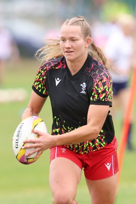 230825 - Wales v Scotland, Women’s Rugby World Cup - Carys Cox of Wales during warm up