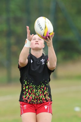 230825 - Wales v Scotland, Women’s Rugby World Cup - Seren Lockwood of Wales during warm up