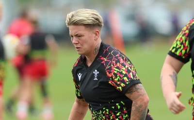 230825 - Wales v Scotland, Women’s Rugby World Cup - Donna Rose of Wales during warm up