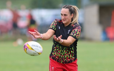 230825 - Wales v Scotland, Women’s Rugby World Cup - Courtney Keight of Wales during warm up
