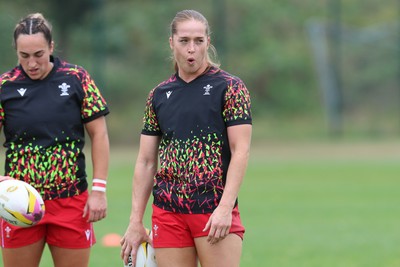 230825 - Wales v Scotland, Women’s Rugby World Cup - Lisa Neumann of Wales during warm up