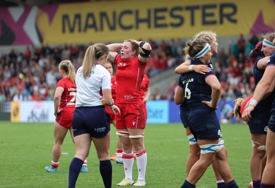 230825 - Wales v Scotland, Women’s Rugby World Cup - Abbie Fleming of Wales at the end of the match