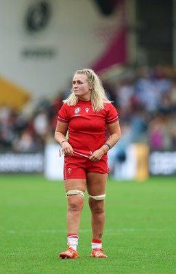 230825 - Wales v Scotland, Women’s Rugby World Cup - Alex Callender of Wales at the end of the match