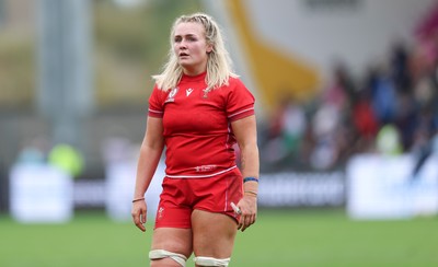 230825 - Wales v Scotland, Women’s Rugby World Cup - Alex Callender of Wales at the end of the match