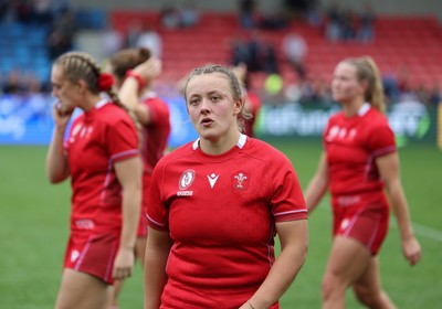 230825 - Wales v Scotland, Women’s Rugby World Cup - Lleucu George of Wales at the end of the match