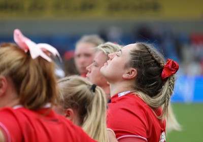230825 - Wales v Scotland, Women’s Rugby World Cup - Gwen Crabb of Wales at the end of the match