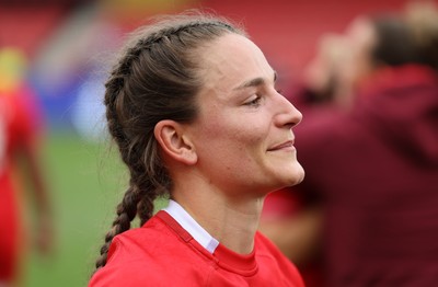 230825 - Wales v Scotland, Women’s Rugby World Cup - Jasmine Joyce-Butchers of Wales at the end of the match