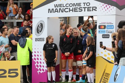 230825 - Wales v Scotland, Women’s Rugby World Cup - Lisa Neumann prepares to lead the team out on her 50th cap