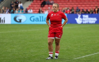 230825 - Wales v Scotland, Women’s Rugby World Cup - Lleucu George of Wales