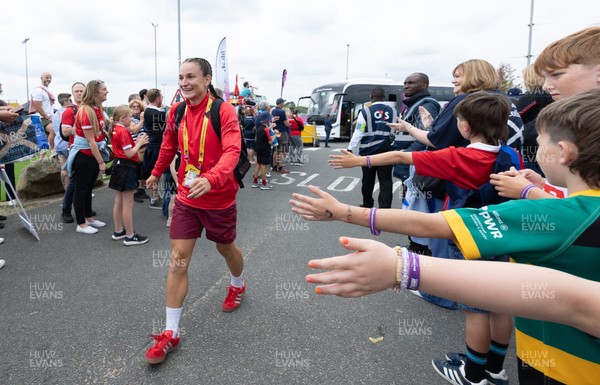 230825 - Wales v Scotland, Women’s Rugby World Cup - Jasmine Joyce-Butchers of Wales arrives at the ground