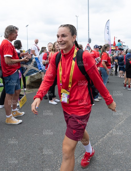 230825 - Wales v Scotland, Women’s Rugby World Cup - Jasmine Joyce-Butchers of Wales arrives at the ground