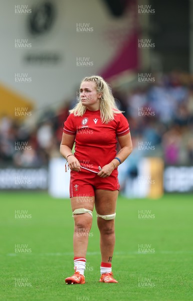 230825 - Wales v Scotland, Women’s Rugby World Cup - Alex Callender of Wales at the end of the match