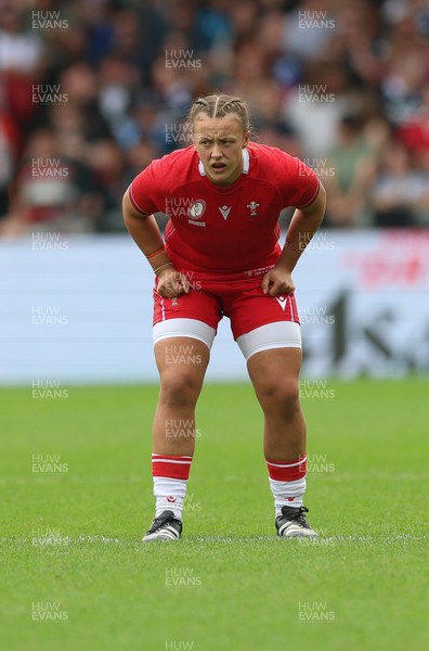 230825 - Wales v Scotland, Women’s Rugby World Cup - Lleucu George of Wales