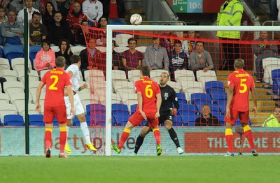 100913 -  Wales v Serbia - FIFA 2014 World Cup Qualifying Match -  Filip Dordevic of Serbia scores a goal( c ) Huw Evans Agency